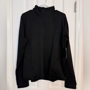 NEW! Shadow Sport Black Fitted Mock-Neck Zip Front Athletic Jacket